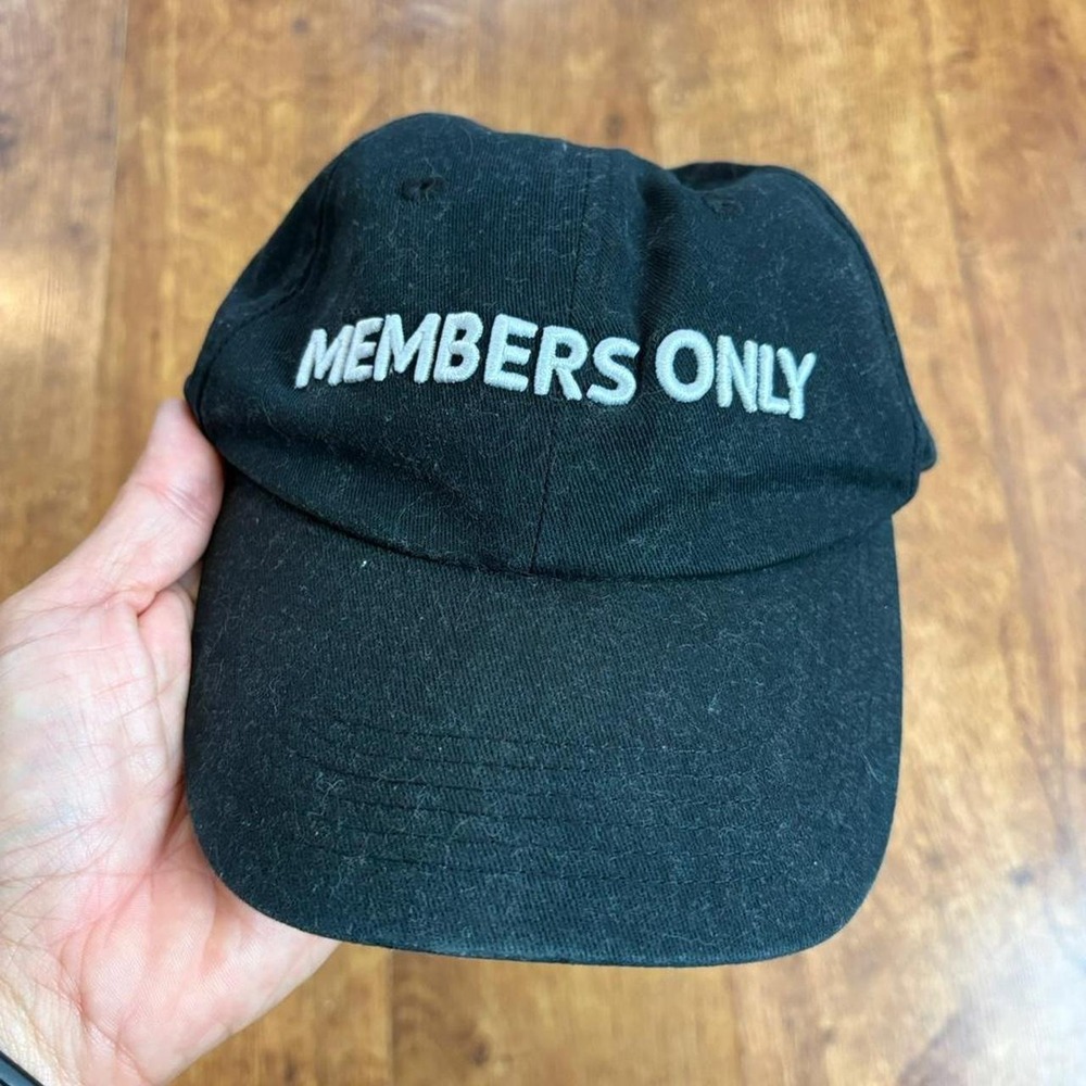 Members Only Mens Baseball Cap Black MCMLXXV Roman Numerals Adjustable Hat